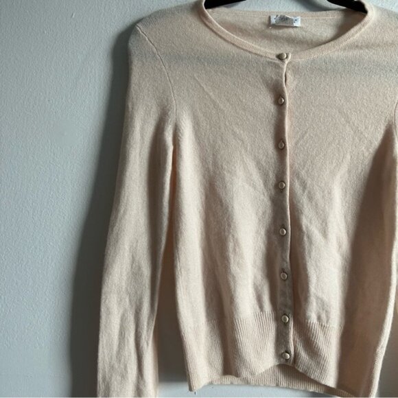 Club Monaco Sz S Italian Cashmere Blush Pink Feminine Coquette Cardigan Sweater - Picture 3 of 11